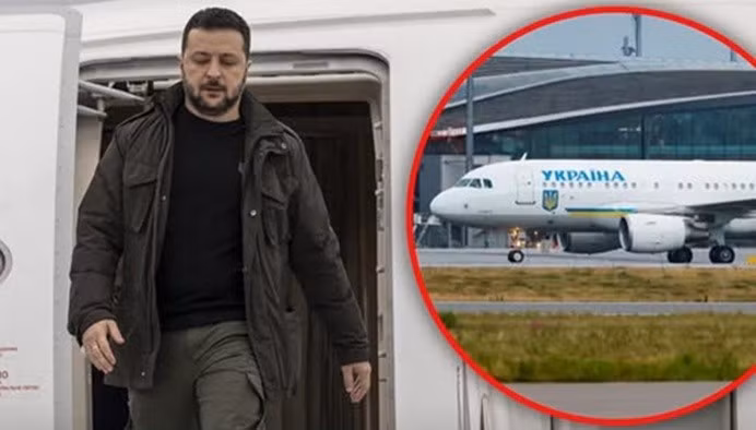Máy bay chở Tổng thống Ukraine Vladimir Zelensky suýt bị UAV va phải, ngày 8/9/2026.