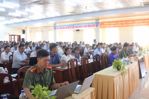 Quang cảnh tập huấn công tác bảo vệ bí mật nhà nước; an toàn thông tin và an ninh mạng.