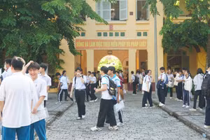Thí sinh tại Hội đồng thi Trường THPT Châu Văn Liêm.