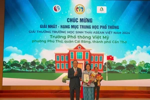 Trường Phổ thông Việt Mỹ (quận Cái Răng, TP Cần Thơ) đoạt giải Nhất giải thưởng Trường học sinh thái ASEAN Việt Nam 2024.