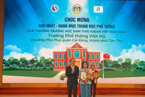 Trường Phổ thông Việt Mỹ (quận Cái Răng, TP Cần Thơ) đoạt giải Nhất giải thưởng Trường học sinh thái ASEAN Việt Nam 2024.