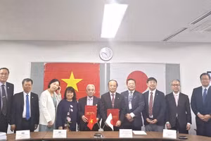 Nghi thức ký Biên bản ghi nhớ hợp tác giữa hai đơn vị.