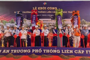 Nghi thức khởi công công trình Trường phổ thông liên cấp FPT Sóc Trăng.
