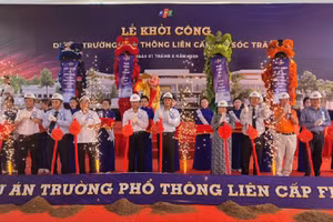 Nghi thức khởi công công trình Trường phổ thông liên cấp FPT Sóc Trăng.
