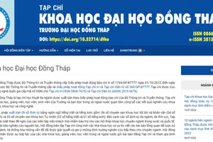 Giao diện trang thông tin Tạp chí Khoa học Đại học Đồng Tháp.