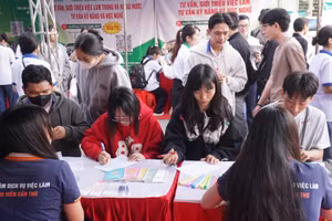 Ngày hội việc làm thu hút 30 đơn vị, doanh nghiệp và hơn 2.200 sinh viên tham gia.