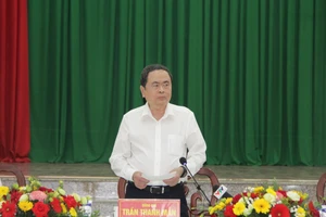 Chủ tịch Quốc hội Trần Thanh Mẫn phát biểu chỉ đạo công tác bầu cử trong buổi làm việc tại Vĩnh Long.