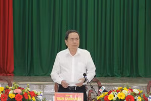 Chủ tịch Quốc hội Trần Thanh Mẫn phát biểu chỉ đạo công tác bầu cử trong buổi làm việc tại Vĩnh Long.