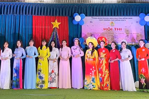 Các thí sinh Cụm CĐCS số 1 tham gia tranh tài.