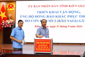 Kiên Giang ủng hộ đồng bào các tỉnh bị thiệt hại do bão số 3.