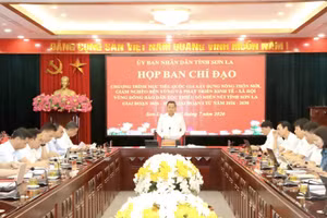 Ông Nguyễn Đình Việt, Chủ tịch UBND tỉnh Sơn La chủ trì hội nghị thực hiện chương trình mục tiêu quốc gia.
