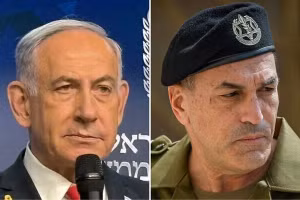 Thủ tướng Israel Benjamin Netanyahu (trái) và Tham mưu trưởng IDF, Eyal Zamir.