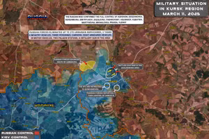 Sơ đồ chiến sự ở Kursk, ngày 11/3/2025.