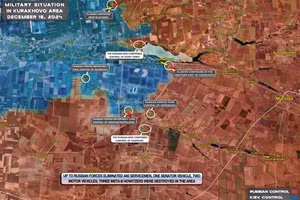 Sơ đồ chiến sự ngày 188/12 theo hướng Kurakhovo.