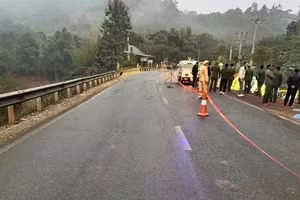 Hiện trường vụ tai nạn.