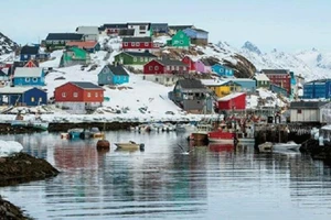 Một khu nhà định cư trên đảo Greenland.