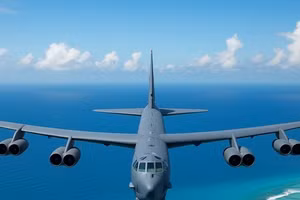 Máy bay ném bom chiến lược B-1B Lancer của Mỹ.
