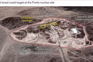 Cơ sở hạt nhân Fordow của Iran được xây dựng sâu trong núi.