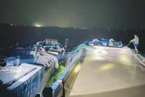 Hai phương tiện bị bắt quả tang. Ảnh: Quang Duy.