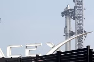 Tên lửa Starship tại khu phức hợp phóng Boca Chica ở Texas, Mỹ, ngày 17/7/2026.