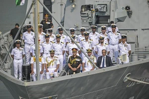 Ấn Độ hạ thủy tàu tác chiến chống ngầm mới INS Mahe, ngày 24/11/2025.