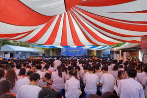 Ngày hội tư vấn tuyển sinh năm học 2024-2025 tại trường THPT Châu Văn Liêm, Cần Thơ. (Ảnh: Minh Hoàng)