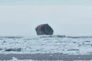 Tảng băng trôi đen khổng lồ được phát hiện ngoài khơi bờ biển Canada.