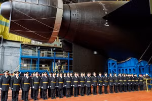 Nga tổ chức lễ ra mắt tàu ngầm hạt nhân mới mang tên “Khabarovsk”, ngày 1/11/2025.