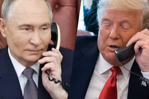 Tổng thống Nga Vladimir Putin (trái) và Tổng thống Mỹ Donald Trump.