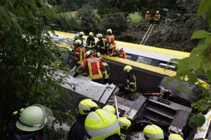 Hiện trường vụ tai nạn tàu hỏa ở Đức, ngày 27/7/2025.