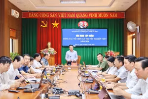 Các đại biểu thảo luận hội nghị tập huấn kỳ thi tốt nghiệp THPT năm 2026 