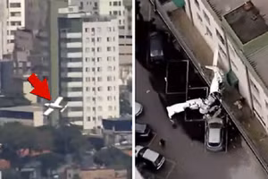 Hiện trường vụ máy bay đâm vào tòa nhà dân cư ở thành phố Belo Horizonte của Brazil, ngày 4/5/2026.