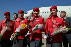 Phi hành đoàn của chuyến bay thẳng đầu tiên từ Moscow đến Bình Nhưỡng, ngày 28/7/2025.