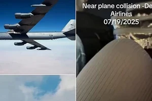 Phi công lái máy bay khu vực của Delta Air Lines thực hiện cú lái mạnh để tránh va chạm với máy bay ném bom B-52, ngày 19/7/2025.