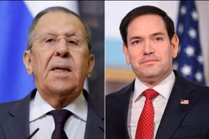 Ngoại trưởng Nga Sergey Lavrov (trái) và Ngoại trưởng Mỹ Marco Rubio.