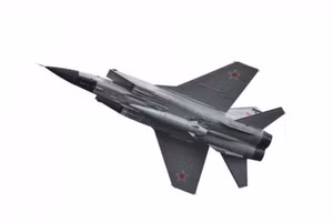 Tên lửa Kh-47 Kinzhal gắn dưới thân máy bay chiến đấu MiG-31K của Nga.