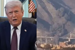 Cầu cao tốc B1 ở Iran bị gãy làm đôi sau cuộc tấn công của quân đội Mỹ, ngày 2/4/2026.