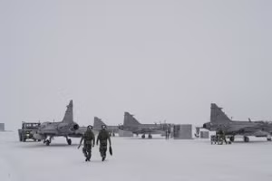 Chiến đấu cơ Gripen của Thụy Điển tại căn cứ Keflavik ở Iceland, ngày 20/1/2026.