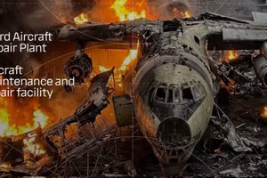 Nhà máy sửa chữa máy bay số 123 của Nga bị trúng tên lửa trong cuộc không kích của Ukraine, ngày 18/3/2026.