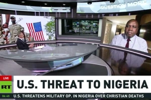 Cố vấn đặc biệt của Tổng thống Nigeria Bola Tinubu, Daniel Bwala, trả lời trong cuộc phỏng vấn với RT, ngày 3/11/2025.