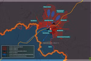Tình hình ở mặt trận khu vực Kursk tính đến ngày 12/3/2025.
