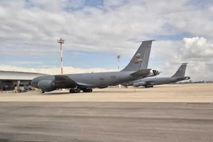 Máy bay tiếp nhiên liệu KC-135 Stratotanker tại sân bay Ben Gurion của Israel, ngày 23/2/2026.