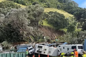Hiện trường vụ sạt lở đất ở Mount Maunganui, ngày 21/1/2026.