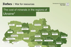 Forbes công bố bản đồ giá trị tài nguyên thiên nhiên ở Ukraine