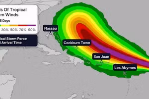 Siêu bão Erin mạnh lên nhanh nhất trong lịch sử Đại Tây Dương.