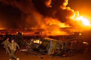 Cơ sở quân đội Đức tại căn cứ không quân Al-Azraq ở Jordan bị trúng tên lửa của Iran, ngày 10/3/2026.