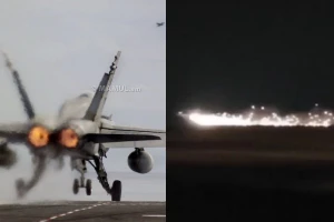  F/A-18 Hornet do Mỹ sản xuất thuộc RMAF) đã bốc cháy và rơi xuống sân bay Sultan Haji Ahmad Shah hôm 21/8/2025.