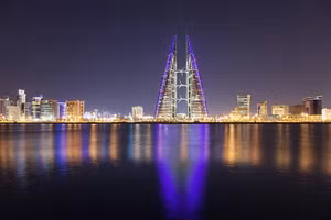Đường chân trời lấp lánh ở thủ đô Manama của Bahrain.