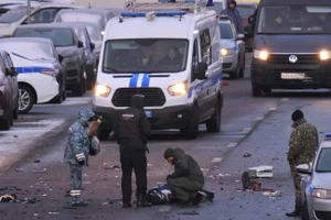 Hiện trường vụ nổ khiến hai cảnh sát giao thông và một người khác thiệt mạng ở Moscow, Nga, ngày 24/12/2025.