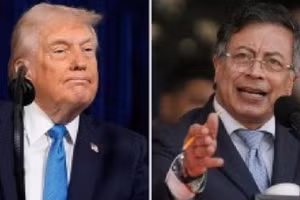 Tổng thống Mỹ Donald Trump (trái) và người đồng cấp Colombia Gustavo Petro.